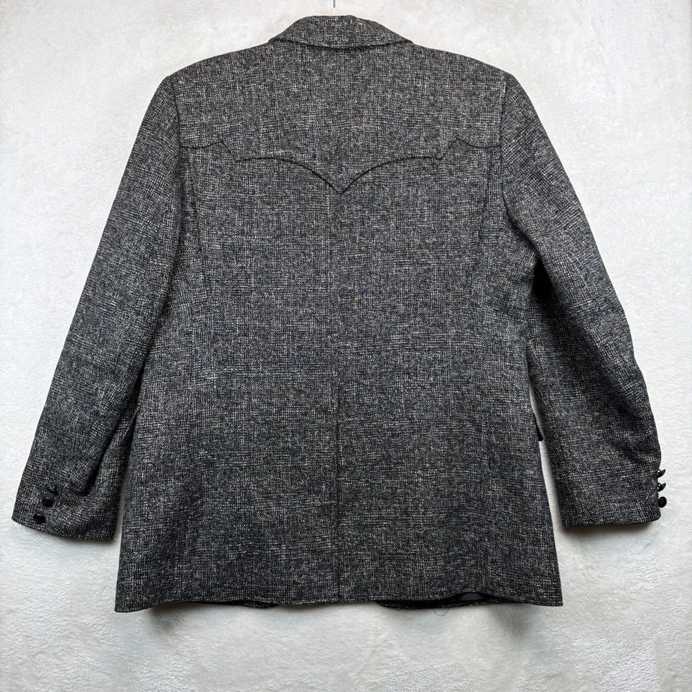 Pioneer Wear Western Sport Coat Blazer 40 Gray Wool Blend Made USA Men's